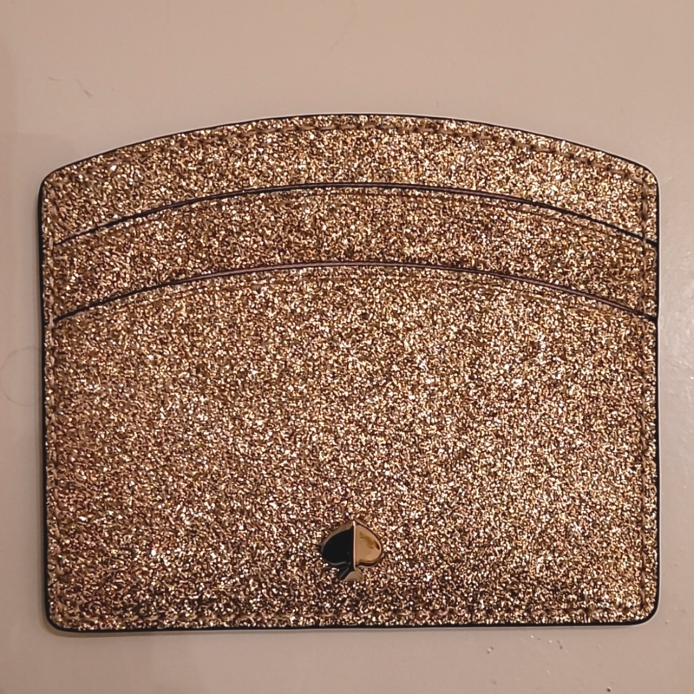 Gold Glitter Kate Spade Card Holder